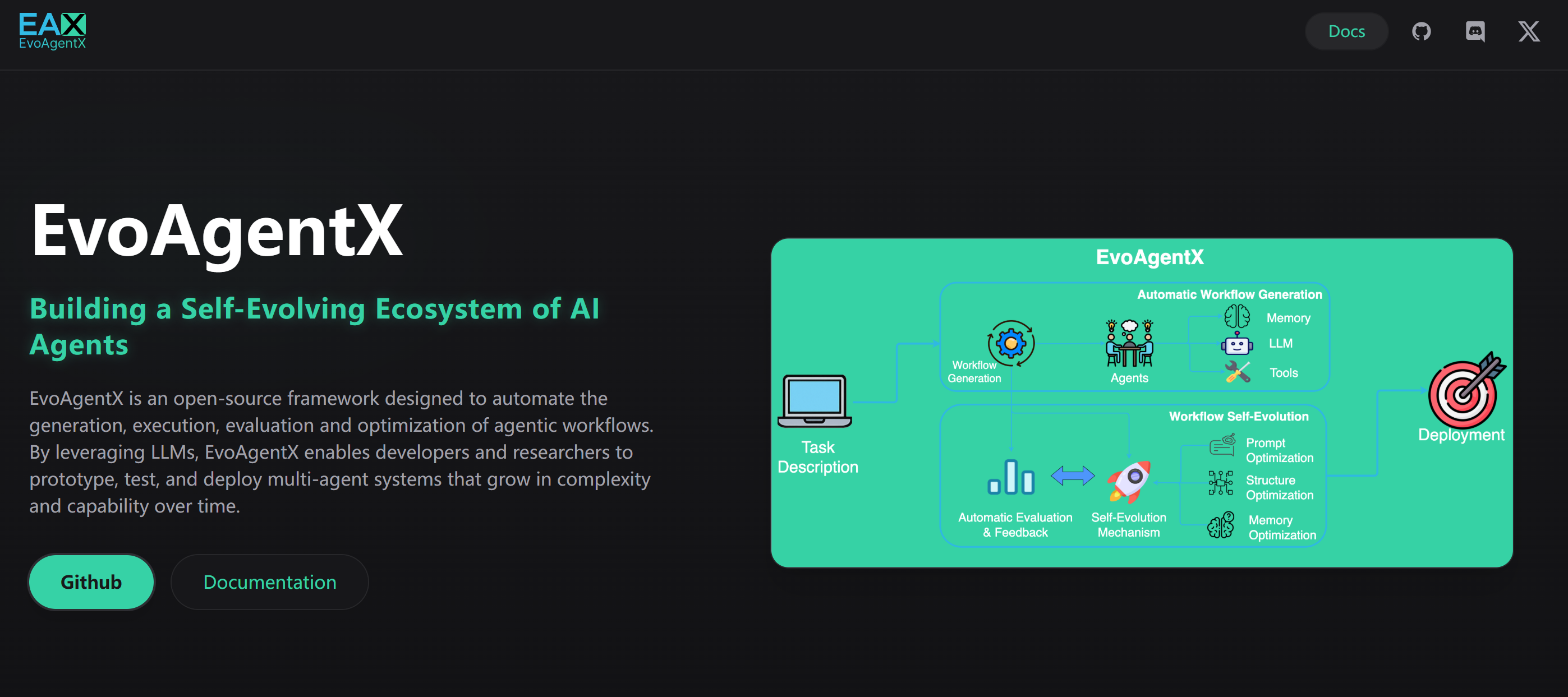 EvoAgentX : 开源的AI Agent自动化生成与优化框架