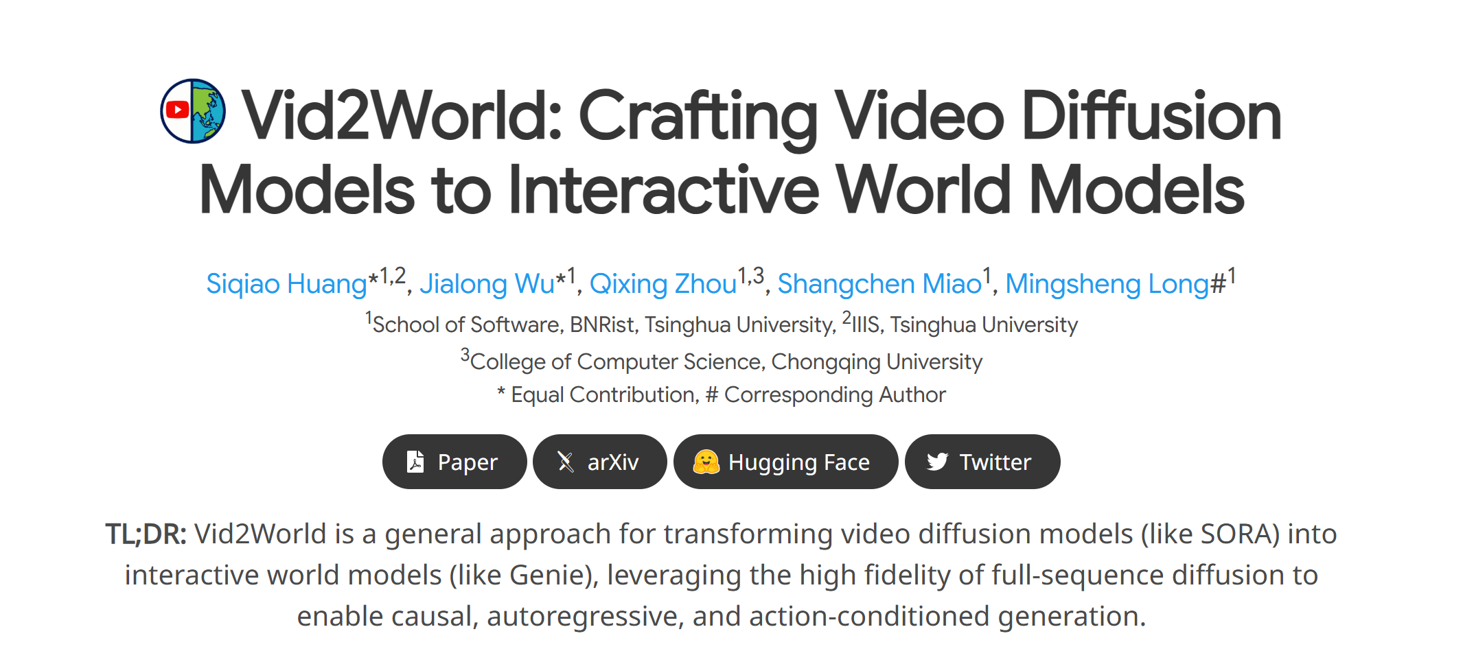 Vid2World:清华联合重庆大学推出视频模型转为世界模型的框架