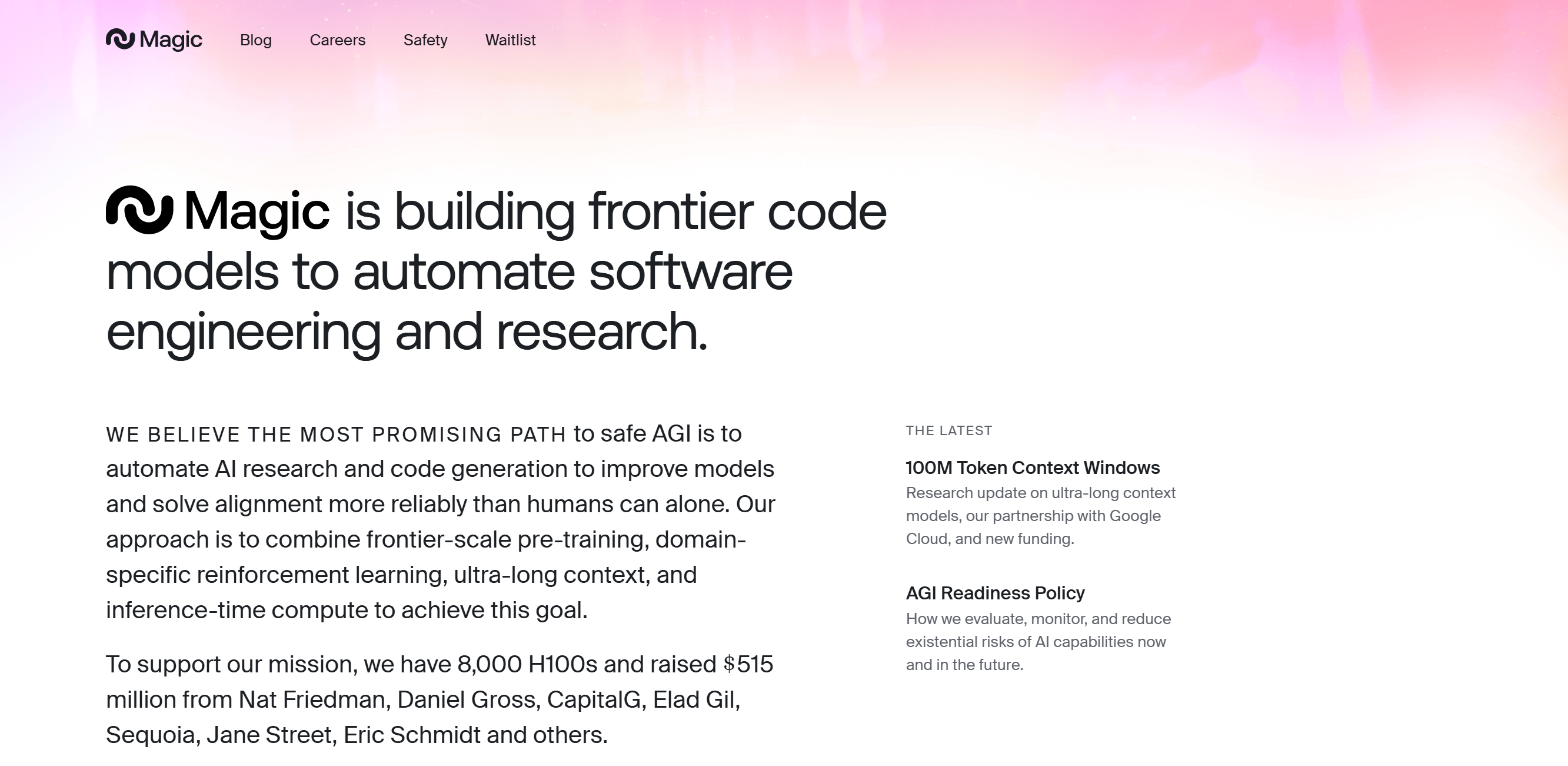 Magic Dev:一家人工智能软件开发商,专注于人工智能软件开发与技术咨询等业务