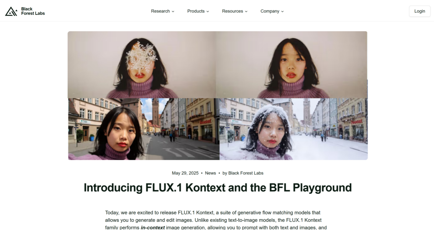 FLUX.1 Kontext:Black Forest Labs推出的图像生成与编辑模型