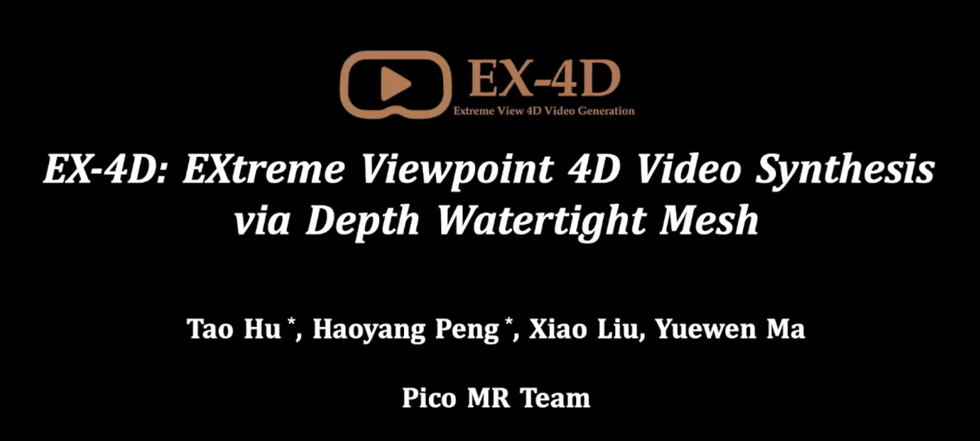 EX-4D : 字节跳动Pico团队推出的4D视频生成框架