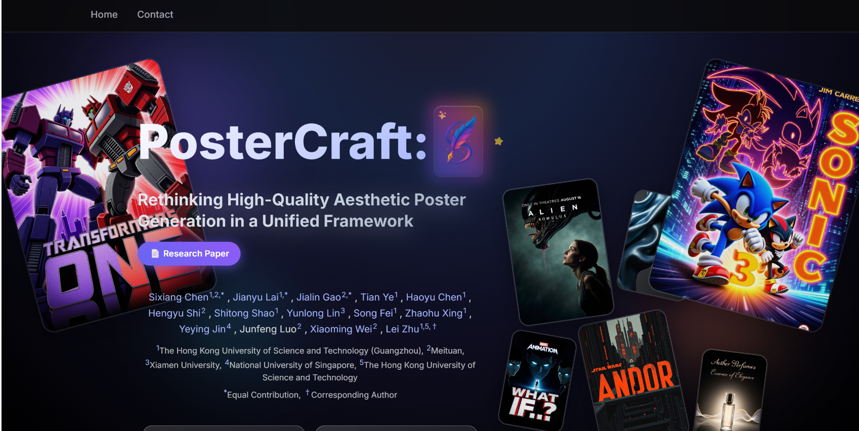PosterCraft:港科大联合美团等推出的美学海报生成框架