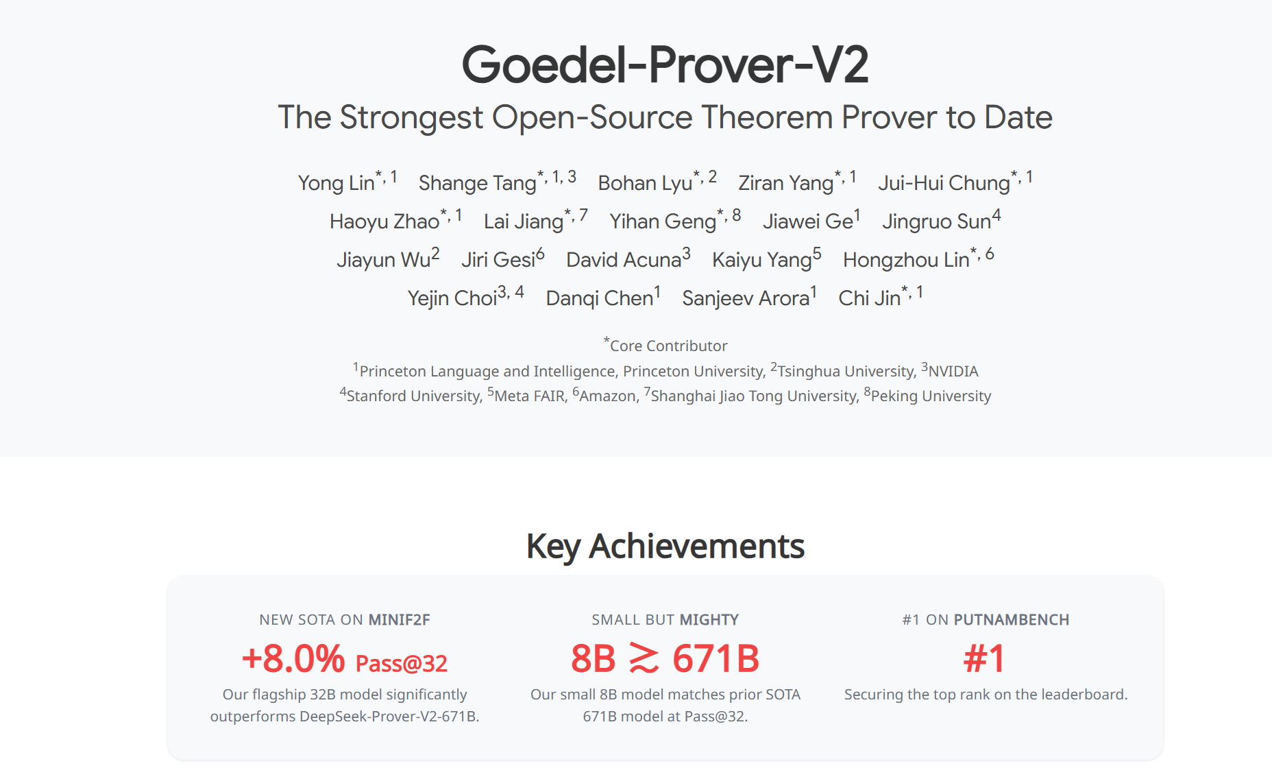 Goedel-Prover-V2 : 普林斯顿联合清华等开源的定理证明模型