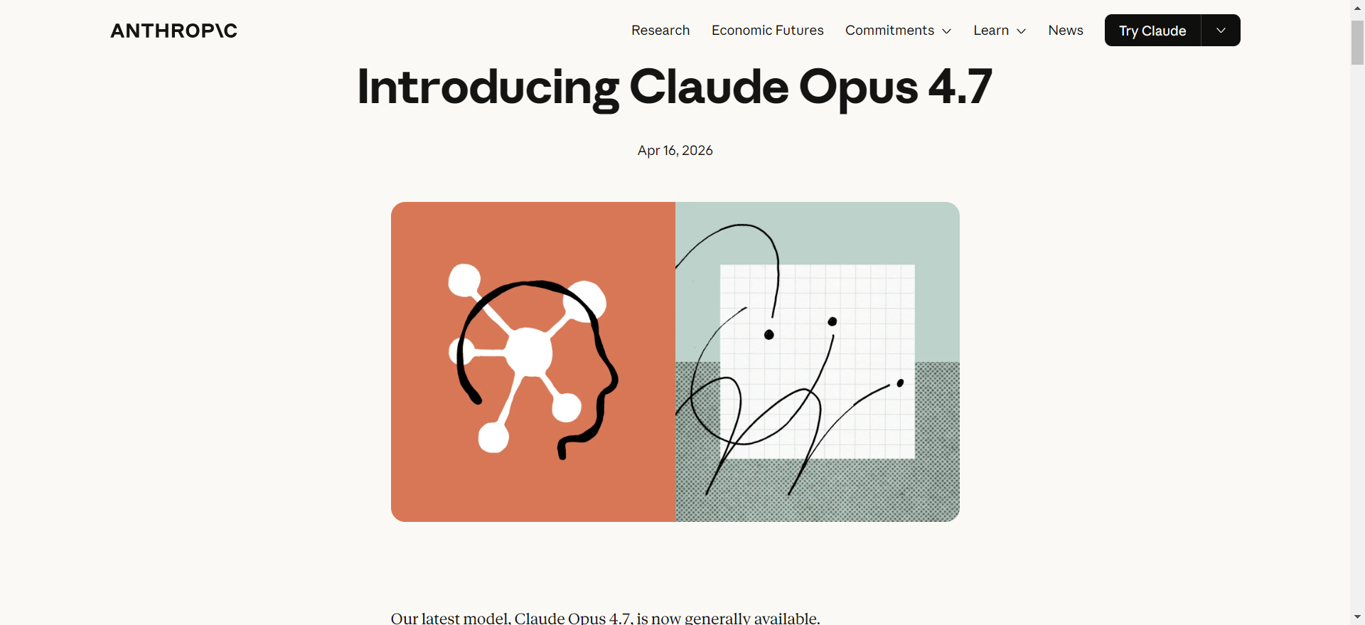 Claude Opus 4.7 : Anthropic 推出的最新旗舰大模型