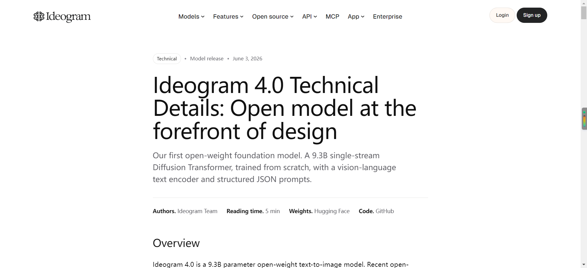 Ideogram 4 ： Ideogram 开源的文本到图像生成模型