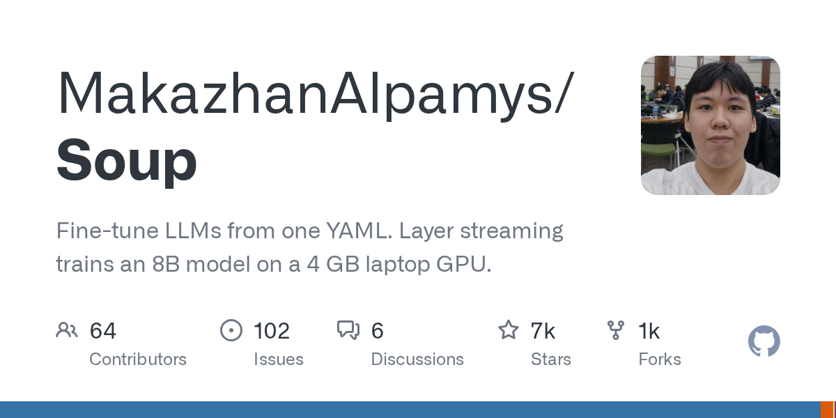 Soup ：把一个 YAML 变成一次大模型微调